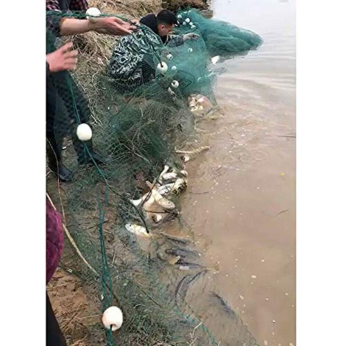 6.5 x 33 ft /10 x 65 ft Fishing Drag Net Fish Beach Polyethylene Mesh Float Bait Trap Durable with PVC Foam Float Bobbers Lead Sinkers for Ponds, Creeks, Rivers - size: 6.5x33ft