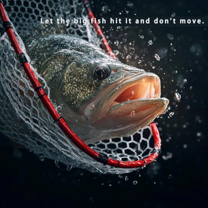 Foldable Telescopic Fish nets Fishing net Rubber Coated Shrimp net Suitable for Freshwater Salt Water with Soft EVA Foam Handle - size: 32", style: Pvc Copy Net