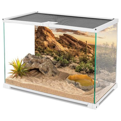 AWERT Reptile Habitat Background Blue Sky Oasis Cactus Sun and Desert Terrarium Background 60x24 inches Durable Polyester Background - size: 60x24 inches