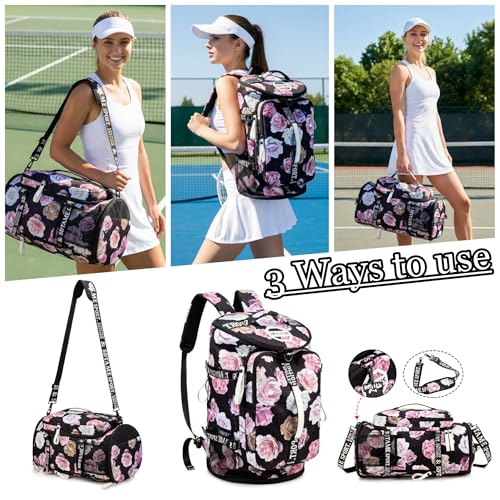 SDTAME Gym Duffel Backpack with Shoe Pocket & Laptop Sleeve - color: Red