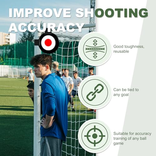 Soccer Targets for Goal, Training Equipment for Football Hockey Lacrosse - Goal Target Discs & Adjustable Straps, Football Shooting Aiming Agility Practice Game - size: #2 (2 pack x 9.8")