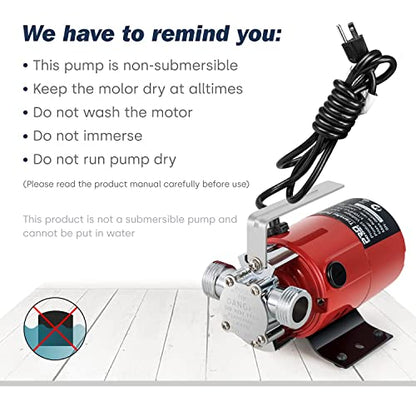 Utility Pump, Prostormer 1/10HP 120V Mini Portable Electric Water Transfer Pump 330GPH Plumbing Equipment with Water Hose Kit Great for Yard, Garden, Pool Draining