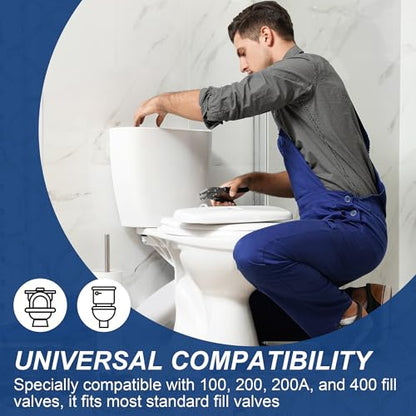 3 Pack Toilet Refill Tube and Clip Replacement, Toilet Repair Kit Inside Tank Compatible with 100, 200, 200A, 400A and Most Other Valves, 9.65” Length, Rubber and Plastic(White) - color: White