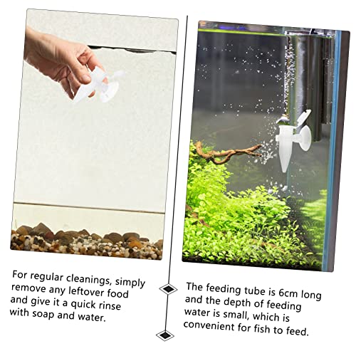 VICASKY 5pcs Mini Shrimp Feeder with Cup Automatic Fish Food Dispenser for Aquariums Easy to Clean and Observe for Shrimp and Fish Feeding