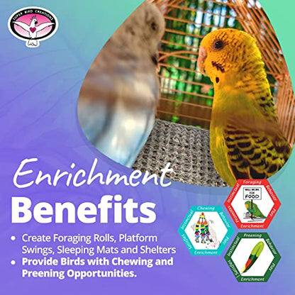 Super Bird Creations SB50007 Seagrass Mat for Cage Decor, Pet Enrichment and Boredom Relief - Versatile Toy-Making Base - Ideal for Parrots - Small to Large Birds & Reptiles - 7"x12" (1 Pack)