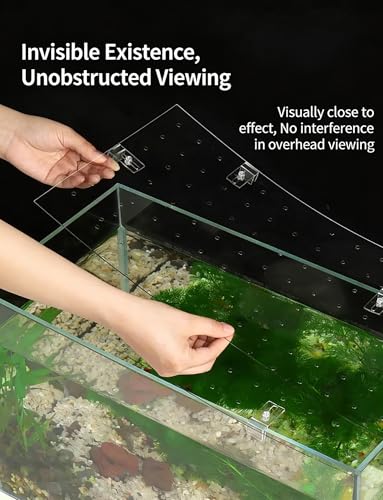 Transparent Fish Tank Cover – Escape-Proof PC Plastic Lid for Aquariums, Turtle Tanks & Fish Bowls (60x40cm/23.6x15.7in) - Anti-Jump Screen, Durable Design