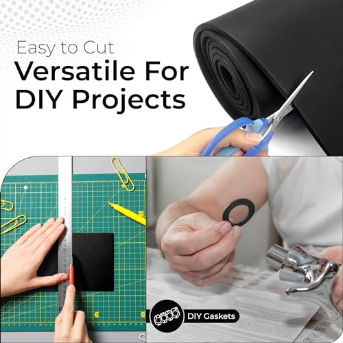 Exactly Rubber - Commercial Grade Silicone Sheet, 60A Durometer Silicone Mat, -80 to 450°F Temperature Resistant Rubber Mat, Rubber Sheet with 350% Elongation, Made in the USA, 1/16 x 9" x 12", Black - color: Black, size: 1/16 x 9 x 12