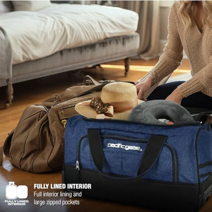 Pacific Gear Duffel Bag with Rolling Wheels - color: Navy, size: 21 inch