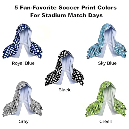 Cooling Hooded Towel for Soccer Fans & Outdoor Work, Black - color: Black