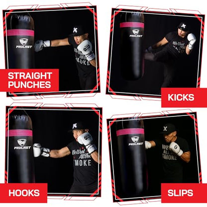 Punching Bag for Experienced and Beginners, Boxing, MMA, Martial Arts, Muay Thai Training Equipment, Hanging, 3ft, 50 lbs, Rhino Logo - color: Pink, size: Unfilled