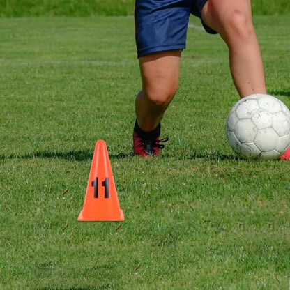 ABOOFAN 15Pcs Orange Soccer Training Cones, Soft Numbered Markers