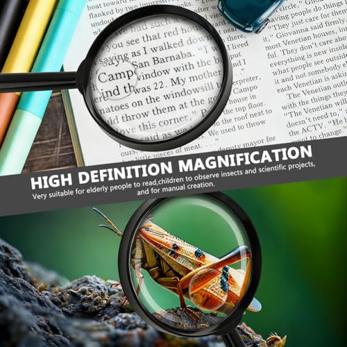 10X 30X Magnifier, Handheld Magnifying Glass for Reading, 84mm Shatterproof Lens, Soft Handle for Adults Close Work, Seniors Reading and Nature Exploration, Hobby Observation
