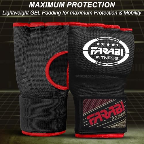 FARABI Kids Hybrid Boxing Inner Gloves Punching Boxing Gloves - color: Black