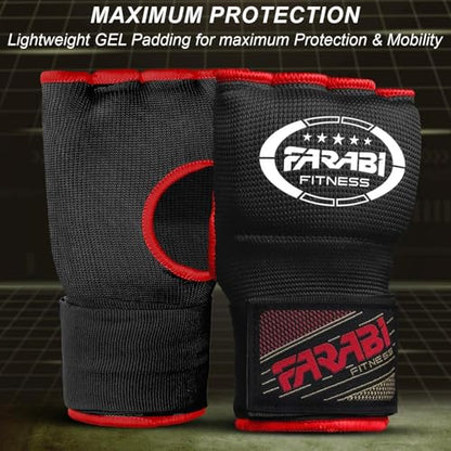 FARABI Kids Hybrid Boxing Inner Gloves Punching Boxing Gloves - color: Black