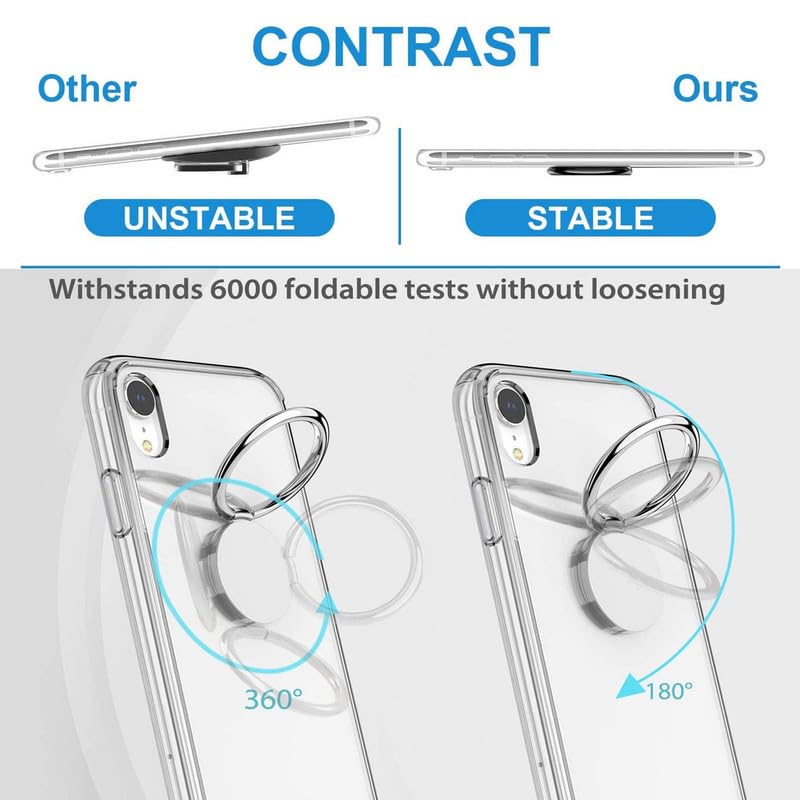 for Unihertz 8849 Tank 3 Pro Case with 360 Degree Rotation Finger Ring Kickstand, Black Shockproof Silicone Cover Ultra-Thin Soft TPU Bumper Phone Case for Unihertz 8849 Tank 3 Pro (6.79")