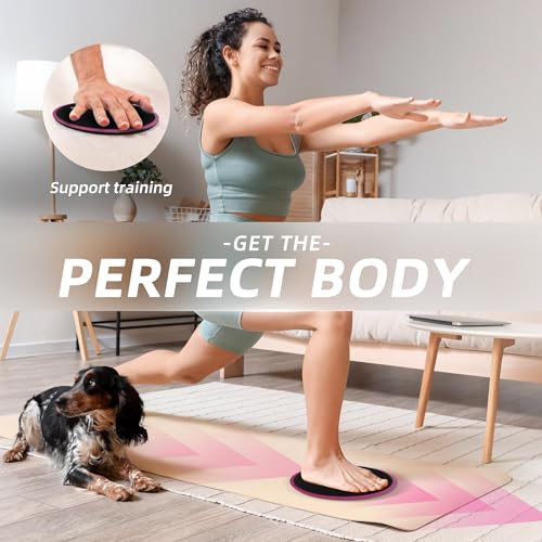 ZILLEEN Exercise Sliders for Working Out Pilates Fitness Discs 2pcs - color: Pink