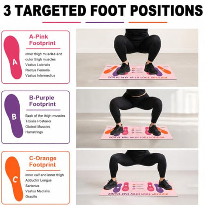 Squat Mat with Foot Position, Non-Slip Workout Mat for Safe Squat - color: Rose