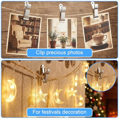 22 Pcs Small Metal Clips, Stainless Steel Alligator Clips for Crafts, Oven Safe Clip for Baking Pan, Mini Clamps Backdrop Clip for Office Paper Hanging Lights