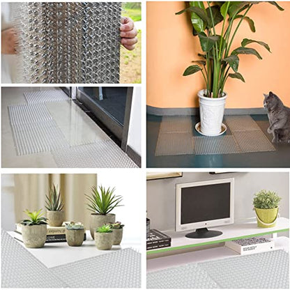 14 Pack Cat Deterrent Outdoor/Indoor Scat Mat, Pet Deterrent Training Mats, Keep Cats/Dogs Away Plastic Mats with Spikes, 23 Sq.ft, 16 x 13 Inches