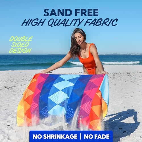 SUN NINJA Quick Dry Towel, Microfiber Beach Towel 63x32in, Triangle - color: Triangle