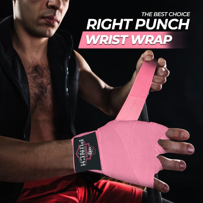 ProShield Boxing Wraps| 180-Inch Bandages| Boxing Hand Wraps Protection for Muay Thai MMA and Kickboxing - color: Pink, size: 118"