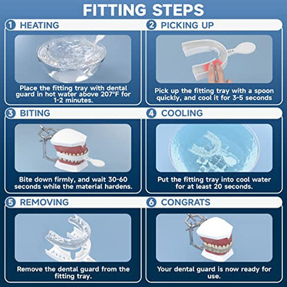 Mouth Guard with Fitting Tray for Adult, 4 Pack Standard Size
