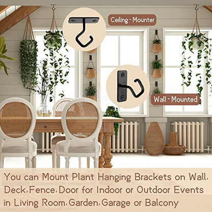 Ceiling Hooks for Hanging Plants - Iron Plant Hanger for Wall Mount - 2 Pack/2.5 Inch Ceiling Hook for Indoor Use - size: 2.5 Inch, style: Ceiling Hooks 2 Pc