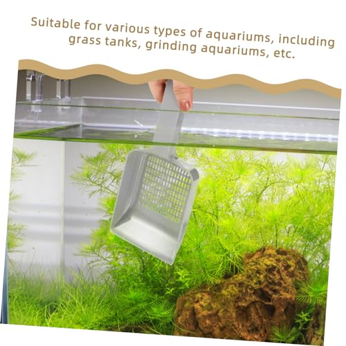 WOONEKY Aquarium Sand Scoop Drainage Sediment Cleaning Shovel for Fish Tanks Gravel Tool for Easy Aquarium Maintenance
