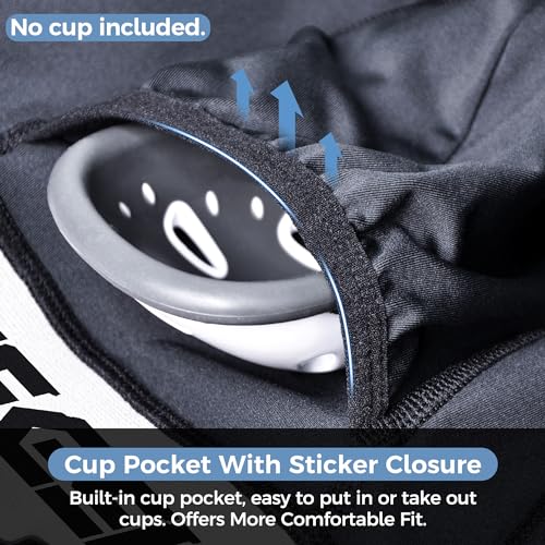 Adult Men Baseball Padded Sliding Shorts with Cup Pocket No Cup - color: Padding Black, size: Small