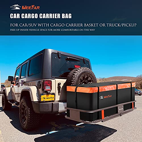 Hitch Mount Cargo Carrier Bag 100% Waterproof 19.7 Cubic Feet Luggage Rack | Soft Shell Luggage Bag,Include 8 Reinforced Straps,Combination Lock,for All Vehicle with Steel Trailer Cargo Carrier Basket - size: 19 Cubic Feet