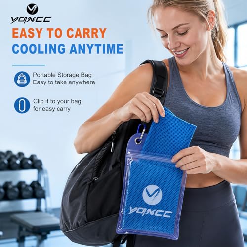 YQXCC 4 Pack Cooling Towels (47"x12"), Ice Cool Towels for Neck & Face - color: Dark Gray 4 Packs