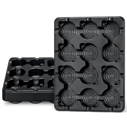 4 Inch Seed Starting Trays 10 Pack, 12-Cell Seedling Starter Trays for Indoor Outdoor Growing, Plant Starter Germination Trays for Pots Seedlings 4" Opening Compatible Pots - size: 4 Inch, style: 10 Pack Seed Starter Tray