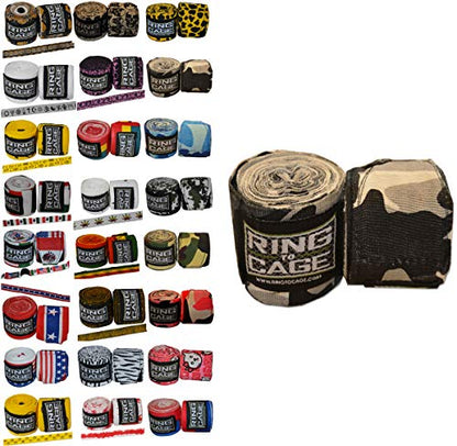 Ring to Cage Handwraps Mexican Style Stretchable- Patterned 180" Long - 23 Color Patterns - color: Grey Camo