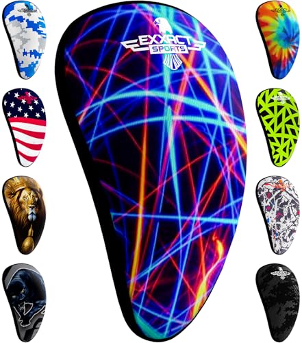 Lightweight Athletic Cup Mens & Boys with Soft Comfort Rim | Protective Groin Sports Cup, Baseball Cup Youth Boys for T-ball, Football, Lacrosse, Hockey & MMA - color: LAZER, size: Medium | Youth | 10-14 Years