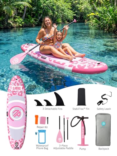 Niphean 10' Inflatable Paddle Board, Ultra-Light SUP for Beginners - color: Pink