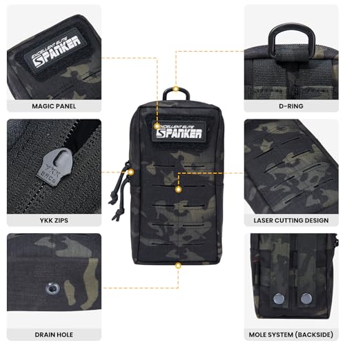 EXCELLENT ELITE SPANKER Tactical MOLLE Pouch EDC Utility Pouches Gadget Organizer Phone Holder Waist Bag Tool Pouch - color: Multicam Black