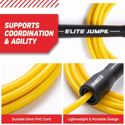 Elite Jumps Core 5mm, PVC Adjustable Skipping Rope - color: Black Red