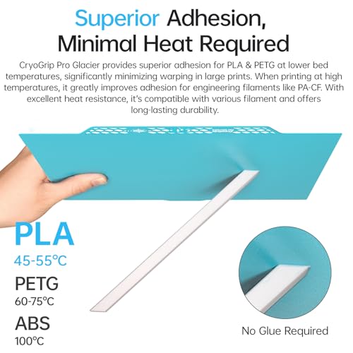 BIQU CryoGrip Pro Glacier Build Plate for Centauri Carbon 3D Printer, Double-Sided Fine Textured Spring Steel Sheet, Firm Adhesion, 260x286.5mm, 1 Piece