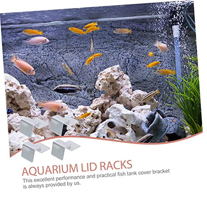 SaditY 12 Pcs Support Frame Fish Tanks Cover Holders Aquariums Glass Cover Clip Glass Aquarium Tank Fish Tank lid Holder Support Aquarium Cover Bracket Cover Plate Stainless Steel