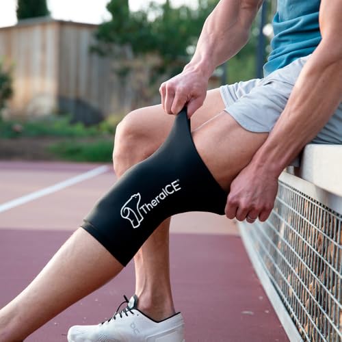 TheraICE Knee Ice Pack Wrap, Knee Brace for Women Men, Compression Sleeve | Reusable Gel Cold Therapy for Meniscus Tear, ACL Post Surgery and MCL Relief, Comfortable Recovery, No Machine Needed - size: X-Large, style: Original