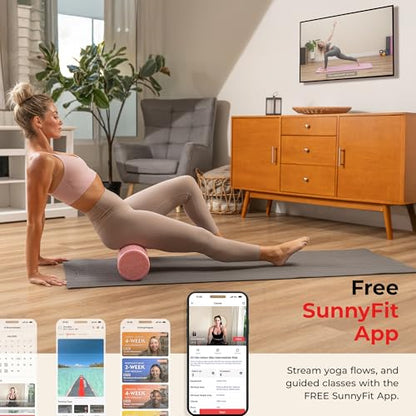 Sunny Health & Fitness 18" Pink High-Density Yoga Foam Roller - color: Pink, size: 18-Inch