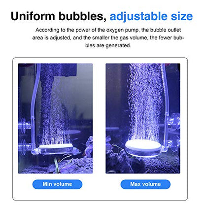 Aquarium Air Stone Fish Tank Nano Bubble Stone Kit with Control Valve Quiet Super-High Dissolved Oxygen Diffuser Makes Super Tiny Bubbles for Fish Tank and Hydroponic (T60)