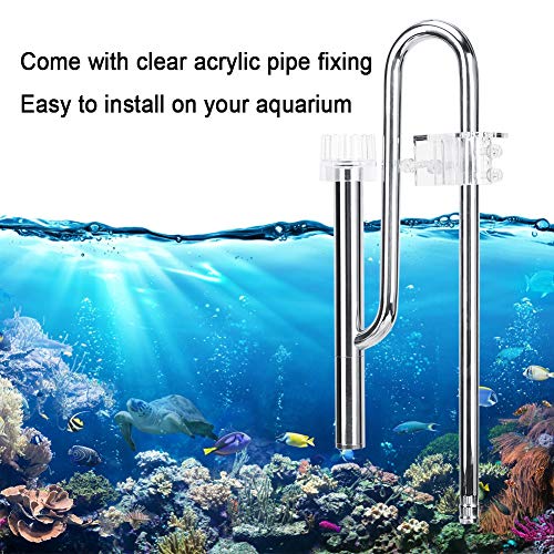 Stainless Steel Lily Pipe Set with Outflow and Inflow, Aquarium Skimmer Filter System including 2 Acrylic Holders Efficient for Removing Scum (New 12MM oil film)
