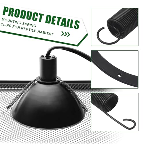 Mounting Spring Clips for Reptile Habitat Lighting Domes, Fits most reptile lighting domes,terrarium mesh screens, and heat lamp covers, 5.5"/8.5" Domes,Most Standard Domes and Screen Covers (3 pack) - size: 3 pack