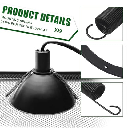 Mounting Spring Clips for Reptile Habitat Lighting Domes, Fits most reptile lighting domes,terrarium mesh screens, and heat lamp covers.Most Standard Domes and Screen Covers (1 pack) - size: 1 pack
