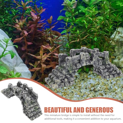 Resin Fish Tank Arch Bridge Aquarium Decor Small Miniature Landscaping Ornament for Aquatic Pets and Turtle Basking Platform