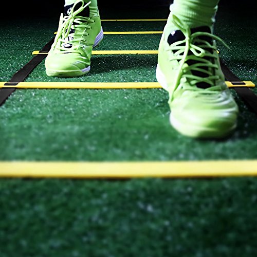 Dioche Speed Training Ladder, Portable Footwork Exercise Tackle for Football Soccer Sports (7m13 - Rung-Yellow)