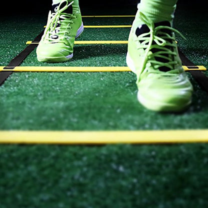 Dioche Speed Training Ladder, Portable Footwork Exercise Tackle for Football Soccer Sports (7m13 - Rung-Yellow)