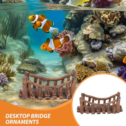 SUPVOX 2PCS Fairy Garden Bridges: Mini Ceramics Bridge - Outdoor Small Miniature Figurines - Fish Tank Terrarium Decor Statue for Aquarium Ornaments