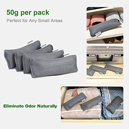 6 Pack Activated Charcoal Shoe Odor Eliminator, Shoe Deodorizer insert Bag - color: Grey 6 Pack